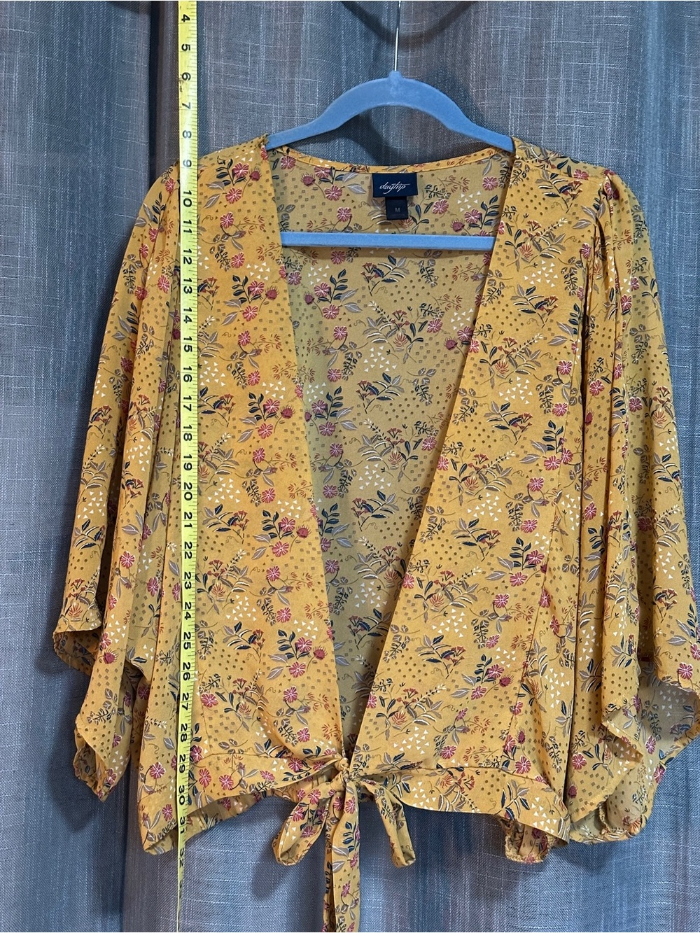 Daytrip Mustard Floral Tie-Front Blouse